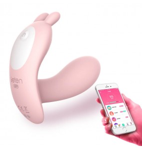 HK LETEN Baby Rabbit Series Wearable Butterfly Heating Dual Vibrator Smart APP Model (Chargeable - Pink)